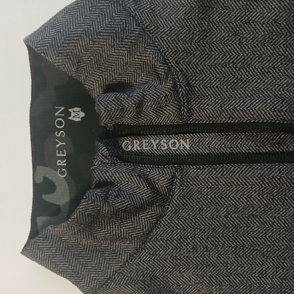 Greyson Tate Herringbone Mock Neck Quarter Zip Golf  Pullover Men Gray M - Picture 5 of 7